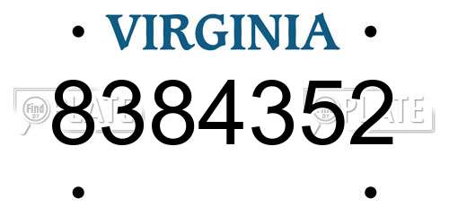 8384352 Virginia License Plate