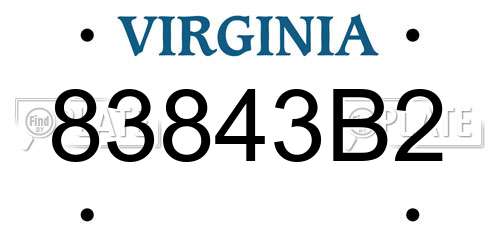 83843B2 Virginia License Plate