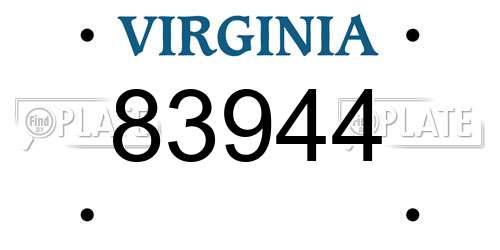 83944 Virginia License Plate
