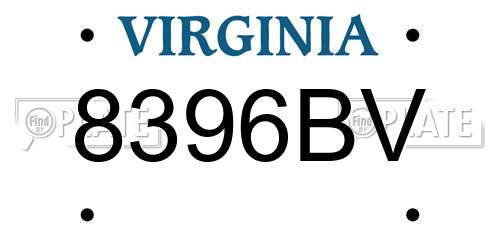 8396BV Virginia License Plate