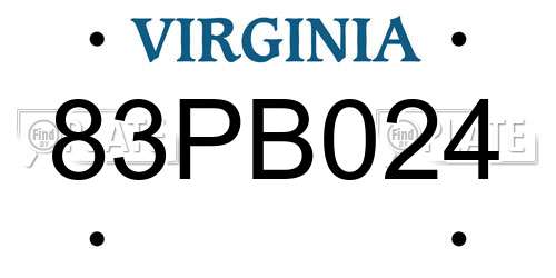 83PB024 Virginia License Plate