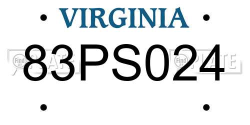 83PS024 Virginia License Plate