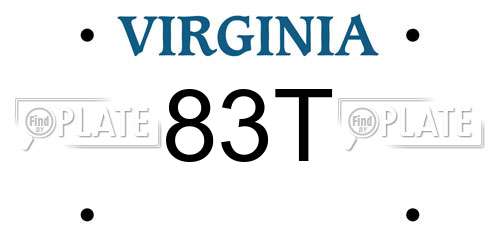 83T Virginia License Plate