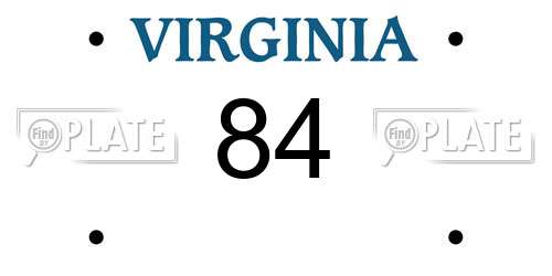 84 Virginia License Plate