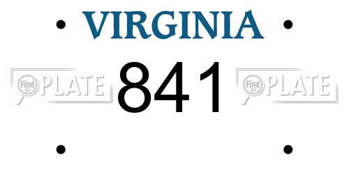 841 Virginia License Plate