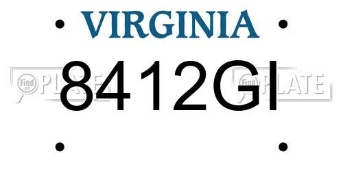 8412GI Virginia License Plate