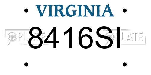 8416SI Virginia License Plate