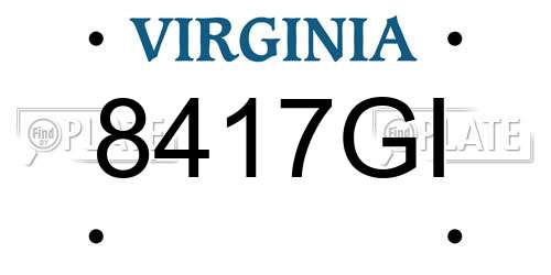 8417GI Virginia License Plate