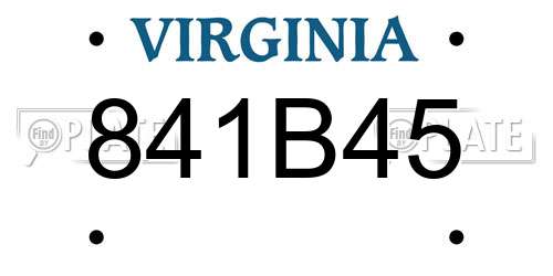 841B45 Virginia License Plate
