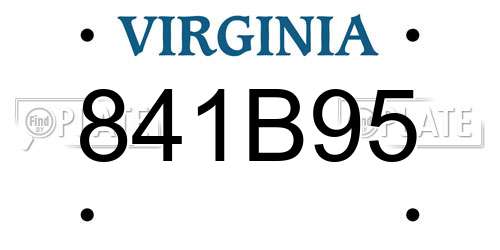 841B95 Virginia License Plate