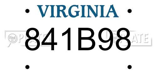 841B98 Virginia License Plate