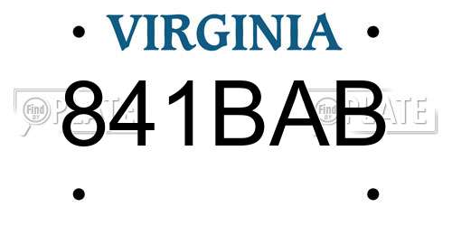 841BAB Virginia License Plate