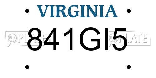 841GI5 Virginia License Plate