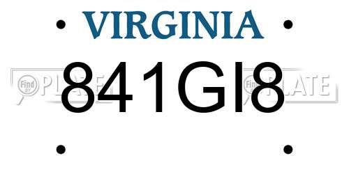 841GI8 Virginia License Plate