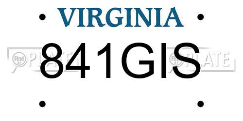 841GIS Virginia License Plate