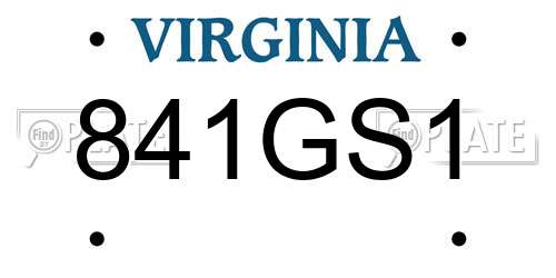 841GS1 Virginia License Plate