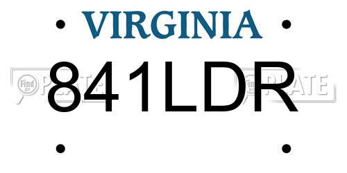 841LDR Virginia License Plate