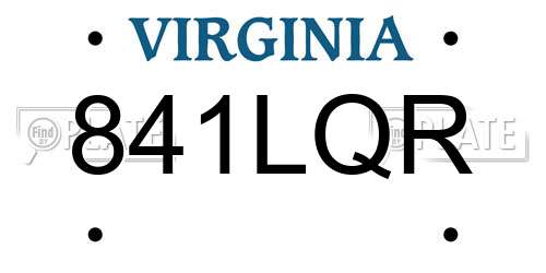 841LQR Virginia License Plate