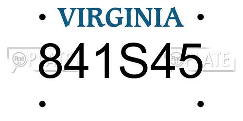 841S45 Virginia License Plate
