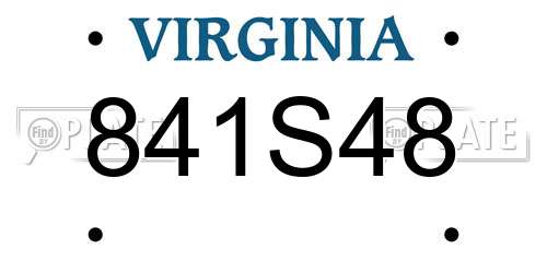 841S48 Virginia License Plate