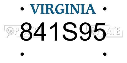 841S95 Virginia License Plate