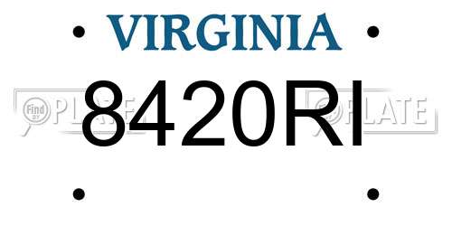 8420RI Virginia License Plate