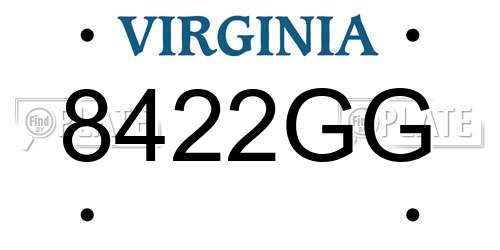 8422GG Virginia License Plate