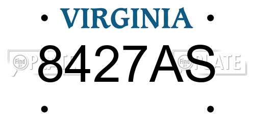 8427AS Virginia License Plate