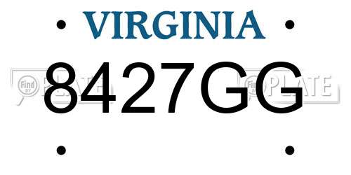 8427GG Virginia License Plate