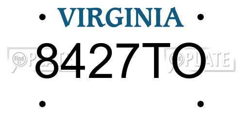 8427TO Virginia License Plate