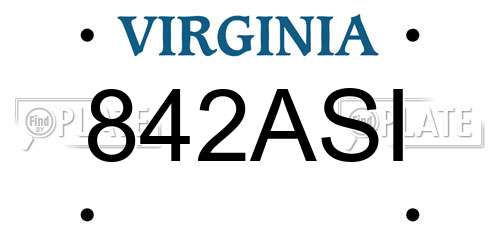 842ASI Virginia License Plate