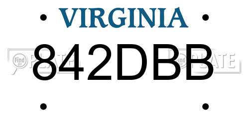 842DBB Virginia License Plate