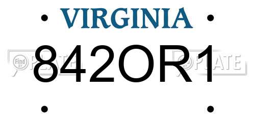 842OR1 Virginia License Plate