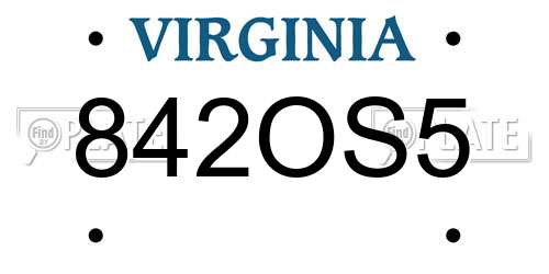 842OS5 Virginia License Plate