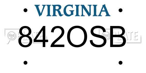 842OSB Virginia License Plate