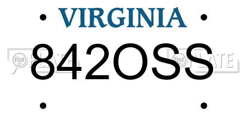 842OSS Virginia License Plate