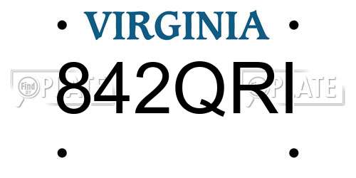 842QRI Virginia License Plate