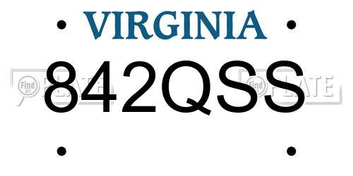 842QSS Virginia License Plate
