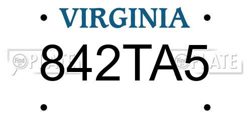 842TA5 Virginia License Plate