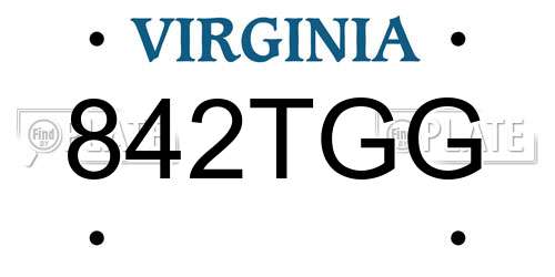 842TGG Virginia License Plate