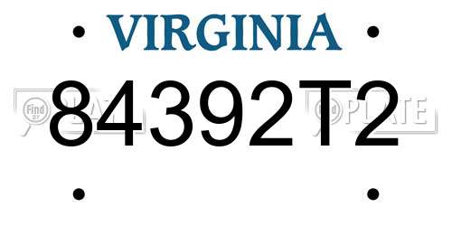 84392T2 Virginia License Plate