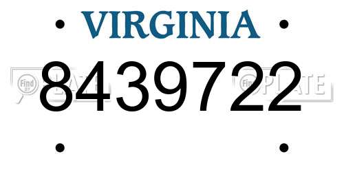 8439722 Virginia License Plate