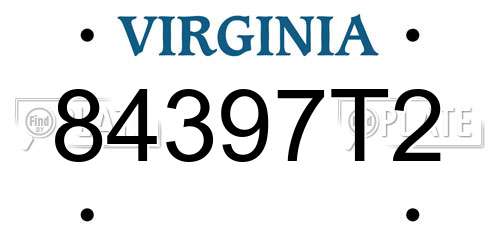 84397T2 Virginia License Plate