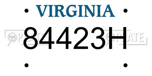84423H Virginia License Plate
