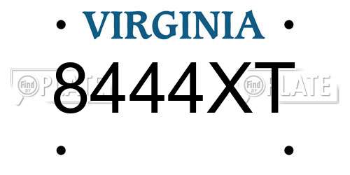 8444XT Virginia License Plate