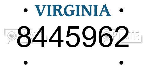 8445962 Virginia License Plate