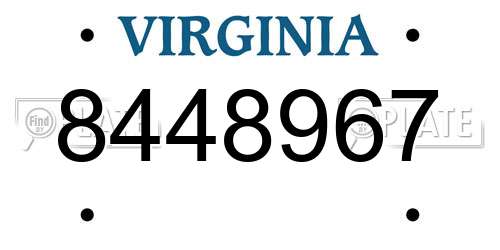 8448967 Virginia License Plate