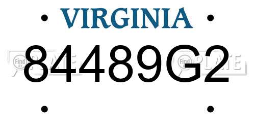 84489G2 Virginia License Plate