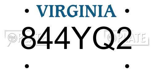 844YQ2 Virginia License Plate
