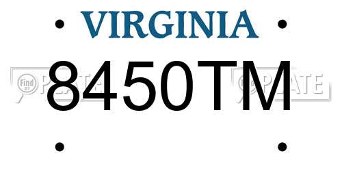 8450TM Virginia License Plate